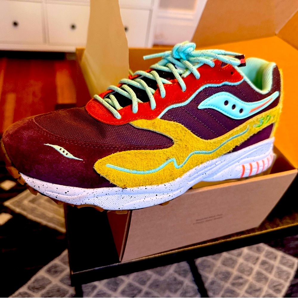 Saucony Purple and Yellow Running Shoe